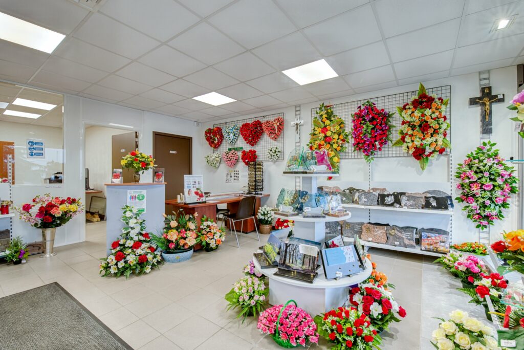 produits au magasin funeraire