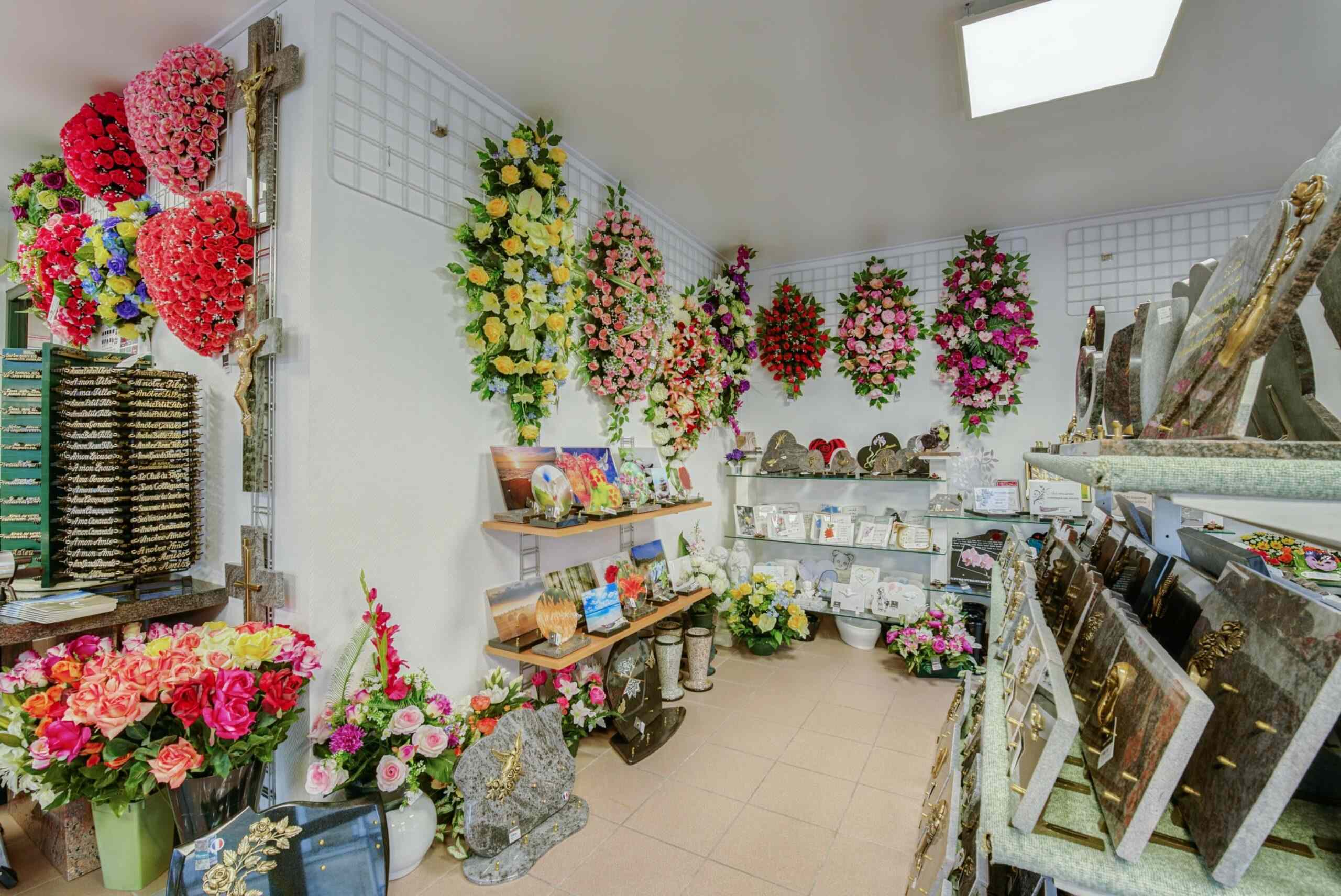 produits au magasin funeraire